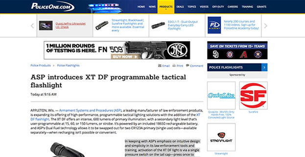 PoliceOne.com: ASP introduces XT DF programmable tactical flashlight