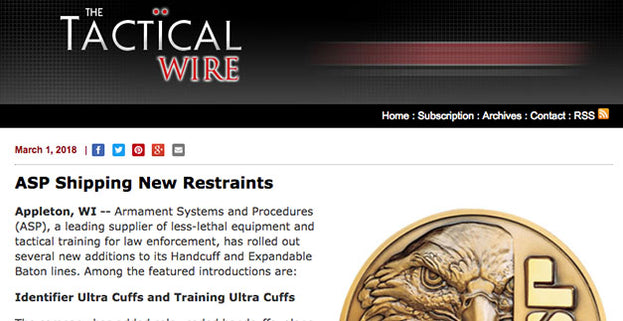 The Tactical Wire: ASP Shipping New Restraints