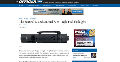 Officer.com: The Sentinel e3 and Sentinel X e3 Triple Fuel Flashlights