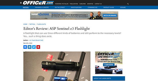 Officer.com: Editor’s Review: ASP Sentinel e3 Flashlight