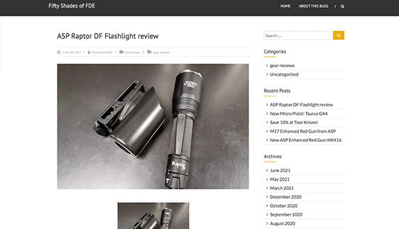 Fifty Shades of FDE: ASP Raptor DF Flashlight review