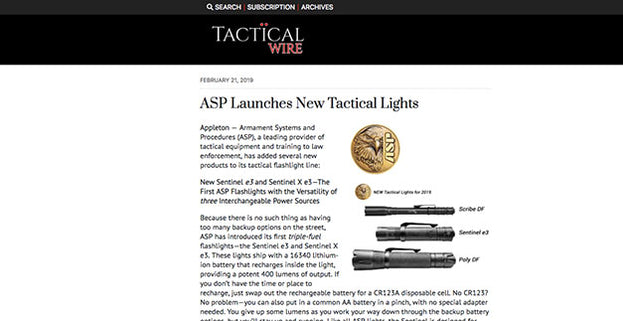 Tactical Wire: ASP Launches New Tactical Lights