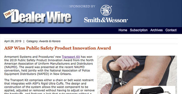 The Dealer Wire: ASP Wins Public Safety Product Innovation Award
